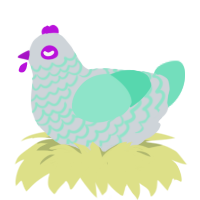 A mist and mint chicken with a lace pattern