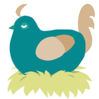 beach bod, a teal and beige chicken