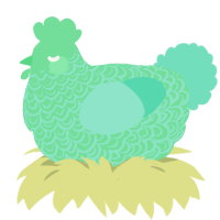 A spring and mint chicken with a double-lace pattern