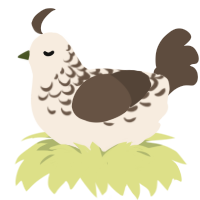 A cream and bark chicken with a half-lace pattern
