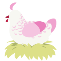 (unnamed), a white and pink chicken with a half-lace pattern
