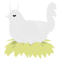 Giegue, a black chicken with a speckle pattern