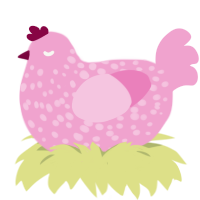Speckled Pink, a pink chicken with a speckle pattern