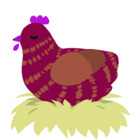 (unnamed), a maroon and russet chicken with a bar pattern