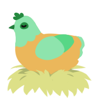 A honey and spring chicken with a head pattern