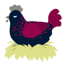 A tumblr and maroon chicken with a half-lace pattern