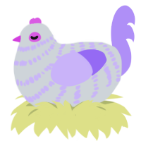 (unnamed), a mist and lilac chicken with a bar pattern