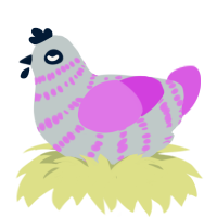 Little freak man, a silver and orchid chicken with a bar pattern