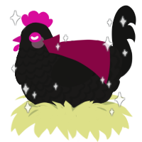 A sable and black chicken with a lace pattern