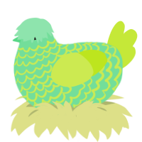 A spring and lime chicken with a lace pattern