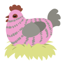 (unnamed), a pink and ash chicken with a bar pattern