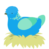 Sparkling Water, a sky and mint chicken with a neck-speckle pattern
