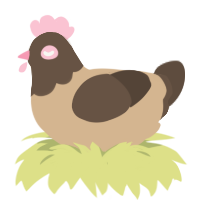 Tiramisu, a beige and bark chicken with a head pattern