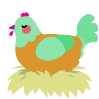 A orange and spring chicken with a head pattern
