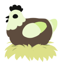 A bark and apple chicken with a head pattern