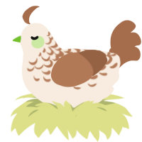 Avocado Toast, a cream and brown chicken with a half-lace pattern