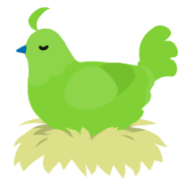 A grass chicken with a head pattern