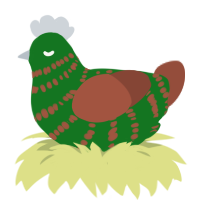 A leaf and russet chicken with a bar pattern