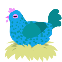 Lilypad Groove, a sky and teal chicken with a speckle pattern