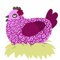 A lavender and wine chicken with a double-lace pattern