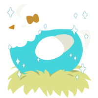 A aqua and white chicken with a head pattern