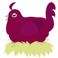 Secret Speckle, a maroon and wine chicken with a neck-speckle pattern