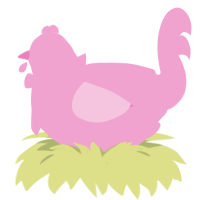 A pink chicken