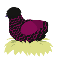 A black and wine chicken with a lace pattern