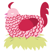 (unnamed), a rose and crimson chicken with a lace pattern