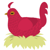 (unnamed), a crimson chicken with a lace pattern