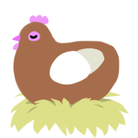 turnip, a brown and white chicken