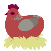 A red and ash chicken with a neck-speckle pattern