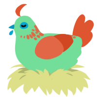 Coral Reef, a spring and vermilion chicken with a neck-speckle pattern