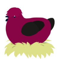 A maroon and sable chicken