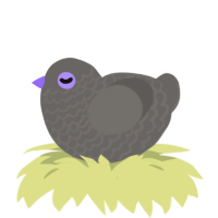 A grey chicken with a lace pattern