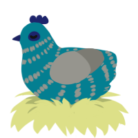 Weird Miku, a sea and ash chicken with a bar pattern
