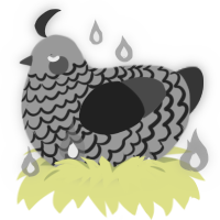 A grey and pink chicken with a lace pattern