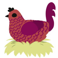 Blood Orange, a red and wine chicken with a lace pattern