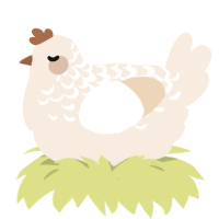A cream chicken with a half-lace pattern