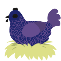 A navy and overcast chicken with a double-lace pattern