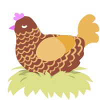 A russet and honey chicken with a lace pattern