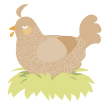 A beige chicken with a double-lace pattern