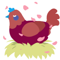 Faded Moon, a maroon and red chicken with a head pattern