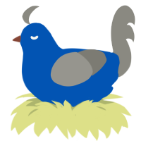 Bean, a ultramarine and ash chicken