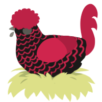 (unnamed), a sable and crimson chicken with a lace pattern
