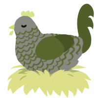 A ash and olive chicken with a lace pattern