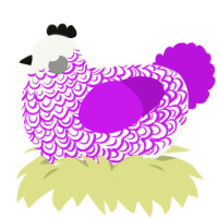 (unnamed), a white and amethyst chicken with a double-lace pattern