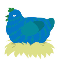 A sapphire and sea chicken with a bar pattern