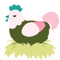 A olive and rose chicken with a head pattern