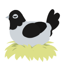 A mist and sable chicken with a head pattern